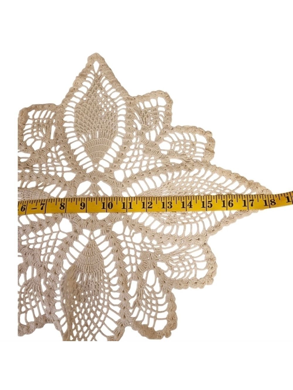 Crochet Cotton Pineapple Stitch Floral Doily Table Topper - Picture 15 of 17
